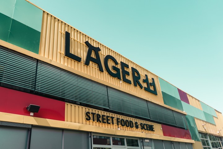 a sign on the side of a building