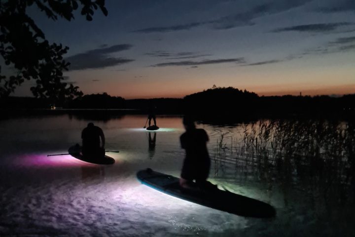 a sunset over a body of water