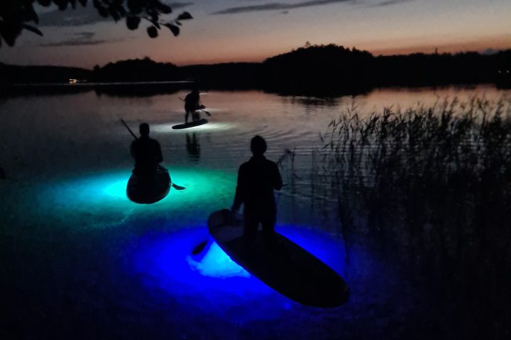 a sunset over a body of water