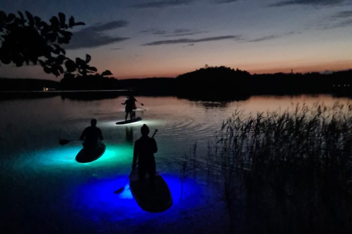 a sunset over a body of water