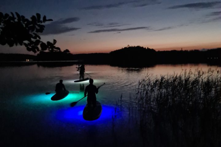 a sunset over a body of water