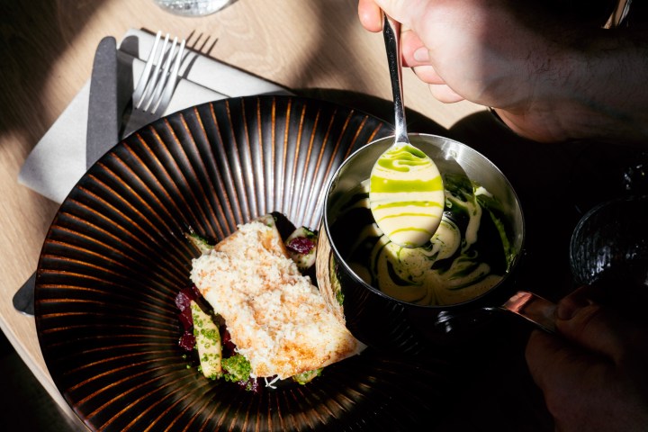 a piece of cake on a plate